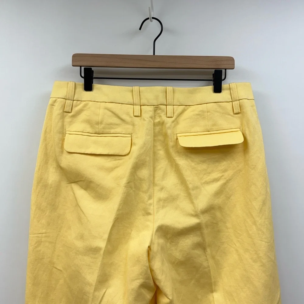 Banana Republic Islet High Rise Wide Leg Twill Trouser Pant Yellow 12S